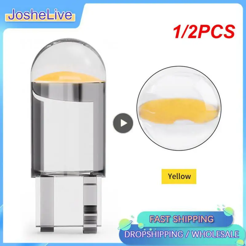 

1/2 шт., Автомобильные светодиодные лампы COB 6000k с цоколем 5 Вт