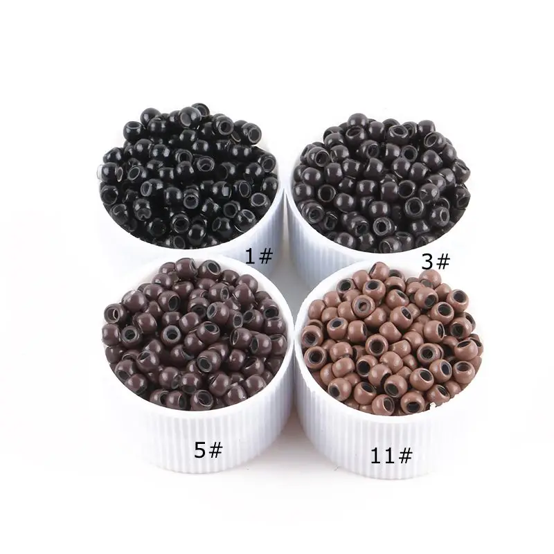 1000 шт. 3 0 мм Силиконовые нано кольца медные с силиконовыми бусинами для волос