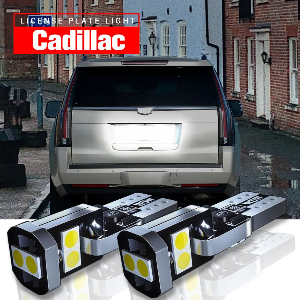 

2pcs LED License Plate Light Lamp W5W T10 2825 Canbus Error Free For Cadillac Escalade Seville CTS XLR SRX STS DTS ATS ELR XTS