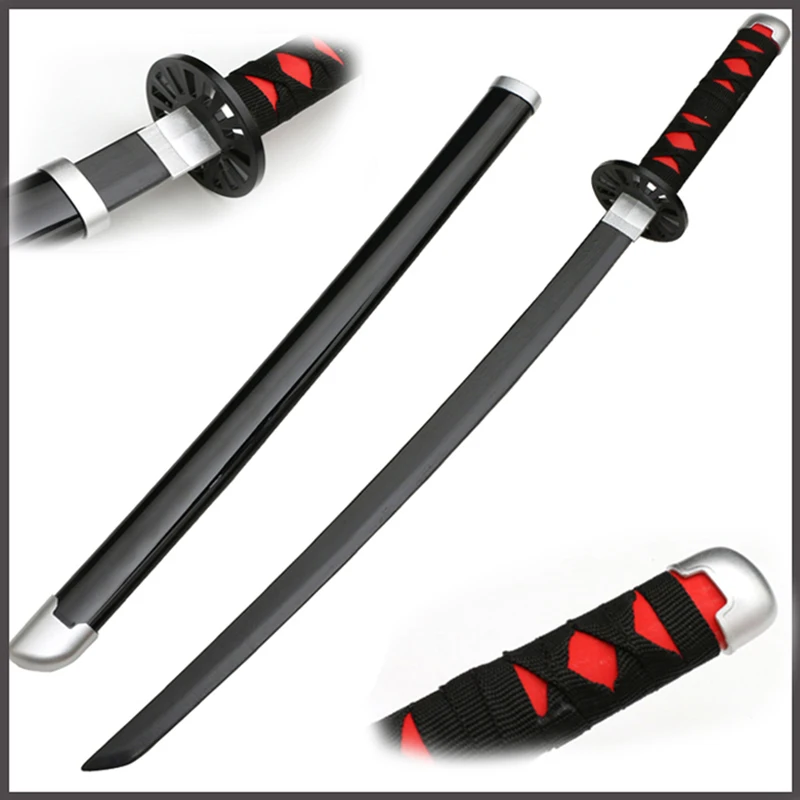 80см Меч-катана Demon Slayer из дерева с аниме клинком, нож "Солнечное колесо", модель оружия Танджиро, реквизит косплея ниндзя, игрушечный подарок для детей.