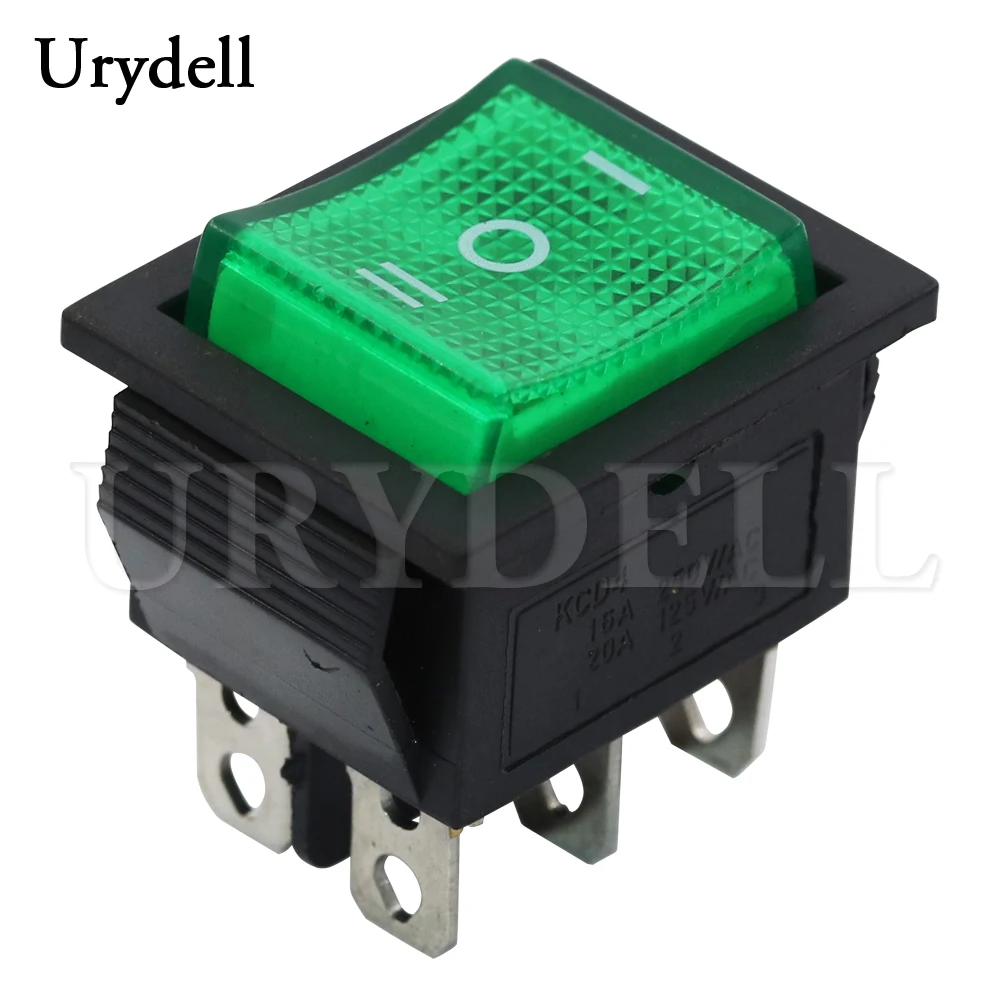 5 шт. 3-позиционный зеленый кулисный выключатель KCD4 6 контактов 16 А/20 А переменный