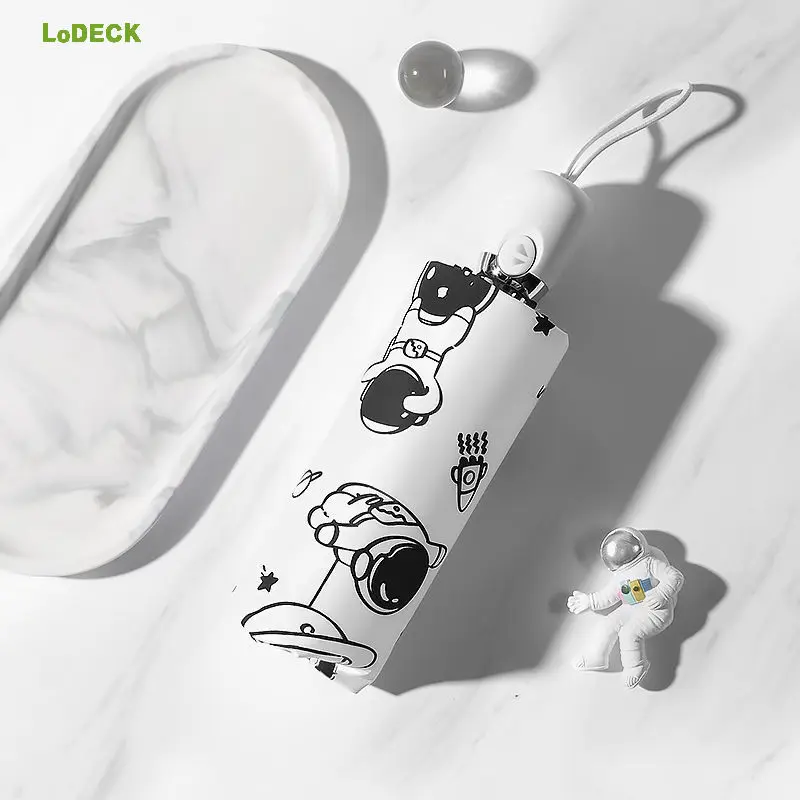 

Cartoon Mini Folding Umbrella Women's Umbrella Ultralight Rain Sun Parasol Girls Anti-UV Portable Umbrella