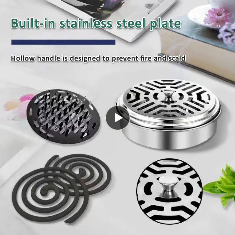 

Household Ashtray Stainless Steel Large Capacity Mosquito Coil Prevent Scalding Mosquito-repellent Incense Mosquito Incense Tray