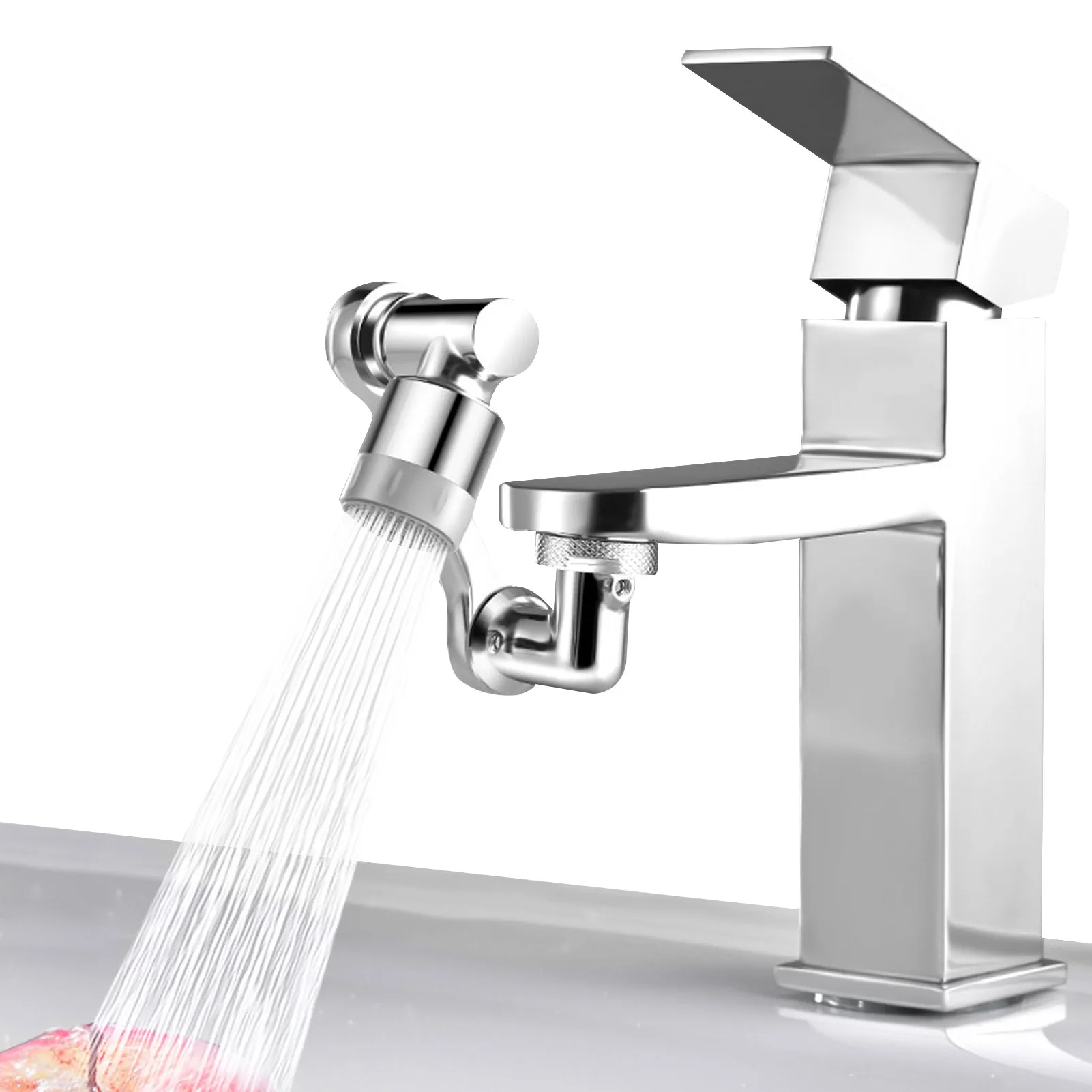 

1080 Degree Rotatable Extension Faucet Sprayer Head Universal Bathroom Tap Extend Adapter Aerator 2 Spray Modes Faucet Extender