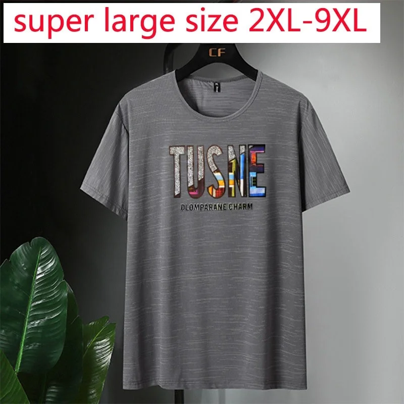 

Kedatangan Mode Baru Pria Besar Lengan Pendek Musim Panas Longgar Leher-o Rajutan Cetakan Kasual Ukuran Plus 2XL3XL 4XL