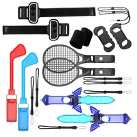 12 in 1 game motion for nintendo switch sports include comfort grip tennis racket golf club sword leg strap arm wrist band