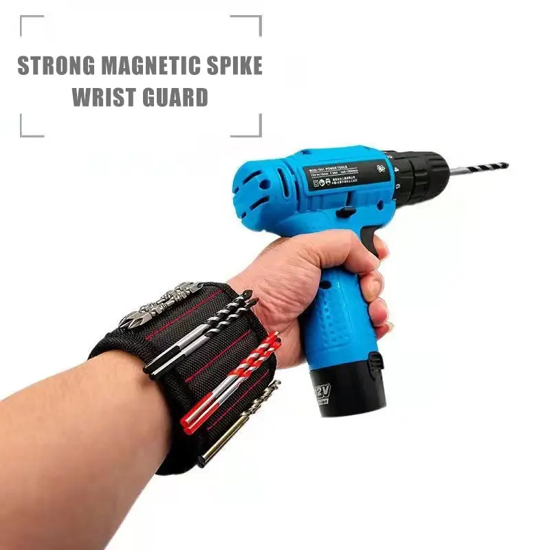 

3 Rows Powerful Magnetic Suction Wrist Strap Carpentry Electrician Suction Nails Wrist Strap Portable Tool Bag Hardware Adsorber