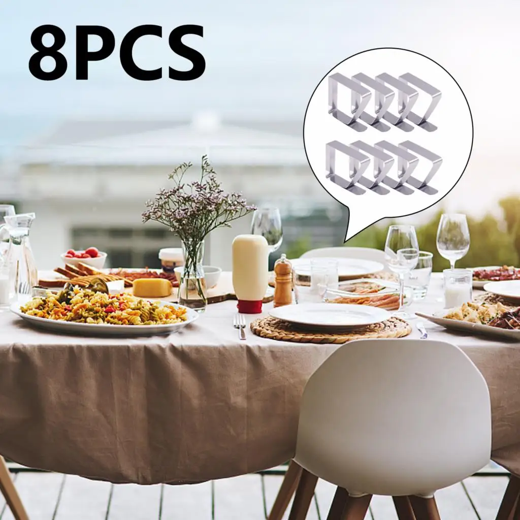 

8pcs Stainless Steel Tablecloth Clip Wild Dining Table Clip Stainless Steel Tablecloth Cover Clip Tablecloth Clip Wedding Party