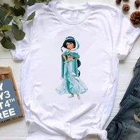 high quality disney jasmine print women t shirt series pattern casual style o neck trend female dropship tops tees summer new