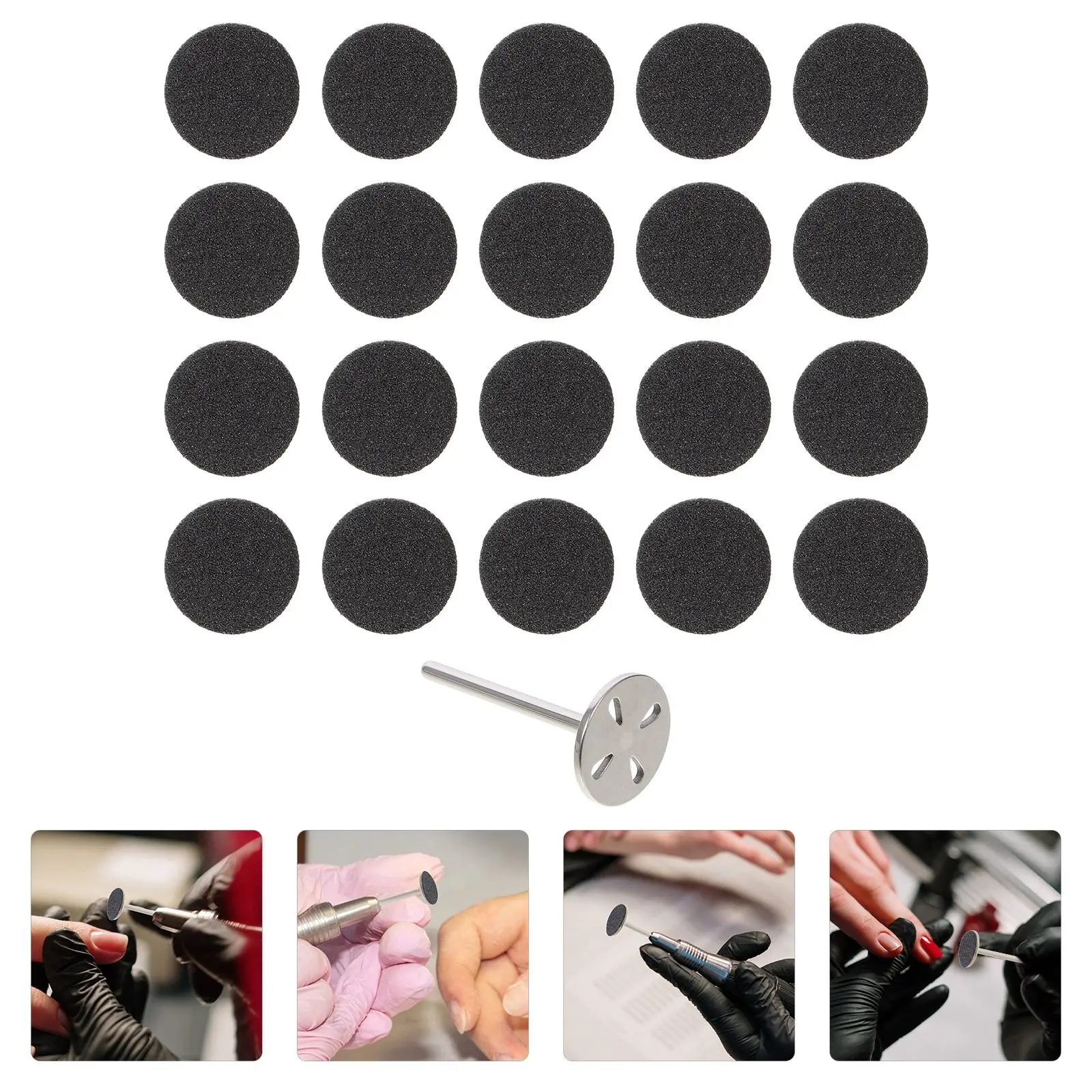 

100pcs Manicure Grinding Slices Sandpaper Disc Metal Bit Dead Skin Removing Tool Calluses Polishing Tool Nail Polish Sanding Set