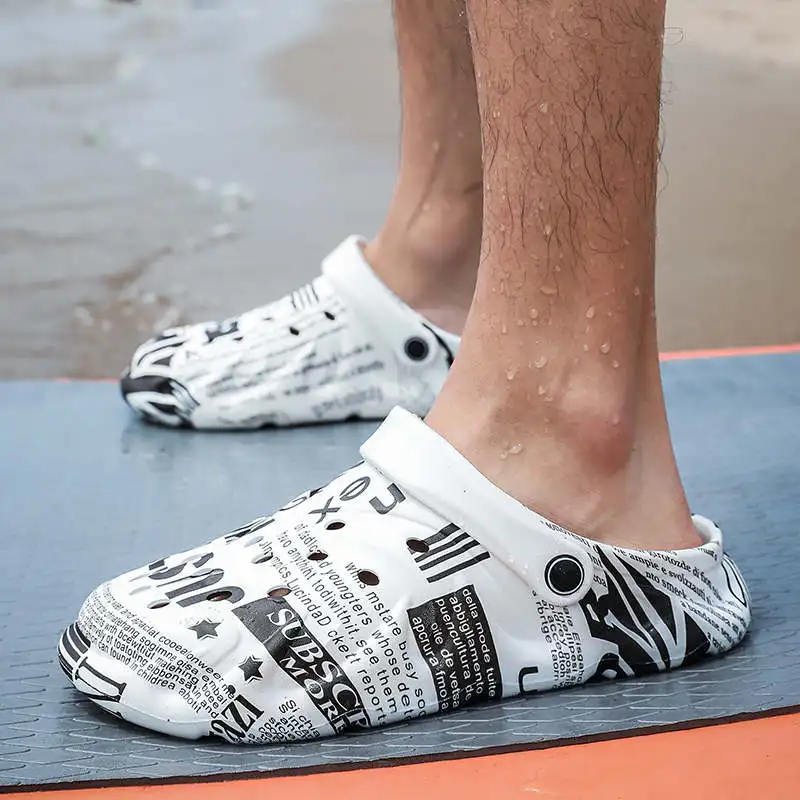 

Letni Men's Beach Sneakers With Rubber Sole Summer Man Sandals Shies Summer Flip Flops International Brand Beach Shoes Tennis