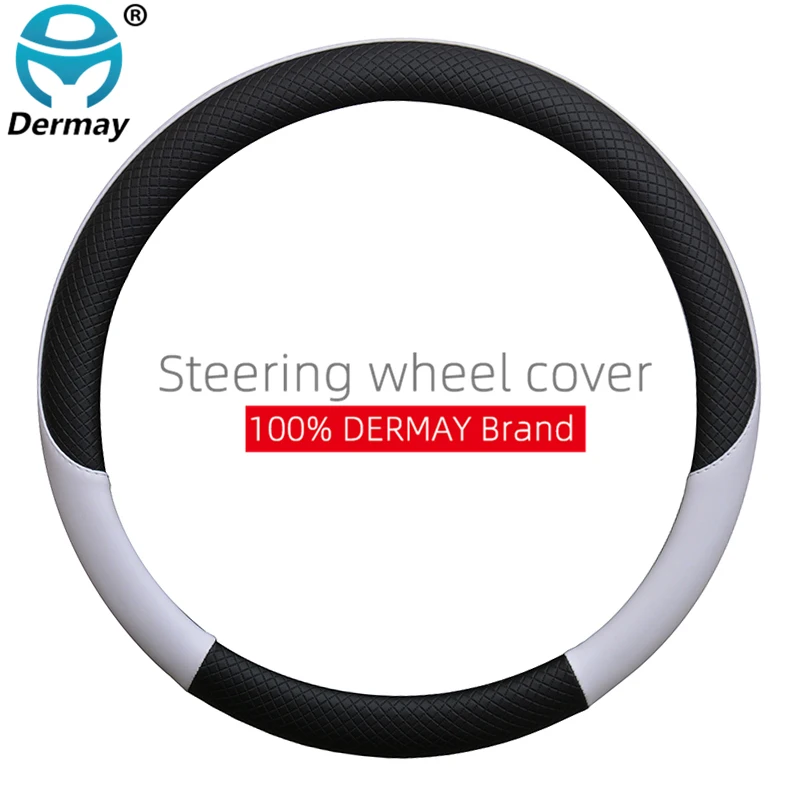 

100% DERMAY Brand Leather Car Steering Wheel Cover for Kia Stonic NIRO NIRO EV Stinger Auto Accessories
