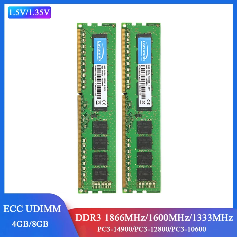 

Memoria RAM DDR3 4GB 8GB 1600MHz 1333MHz Workstation Memory 1.35V / 1.5V ECC UDIMM PC3-12800E PC3L-12800E ECC Unbuffered Memory