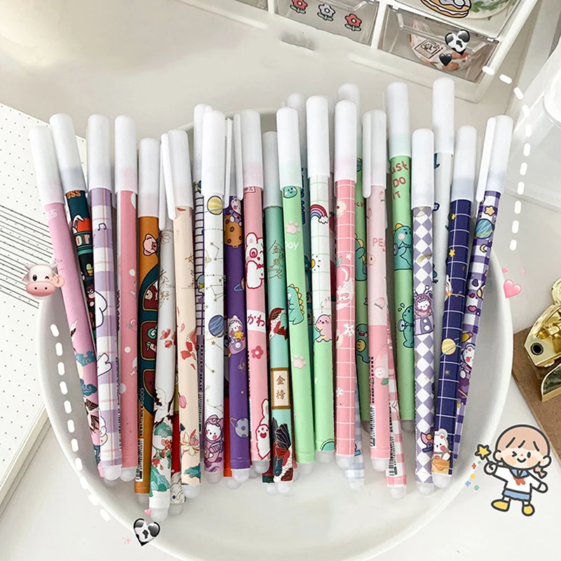 

Creative Cartoon Neutral Pen Teenage Girl Heart Pattern Erasable Neutral Pen Student Brush Pen School Office Stationery Supplies