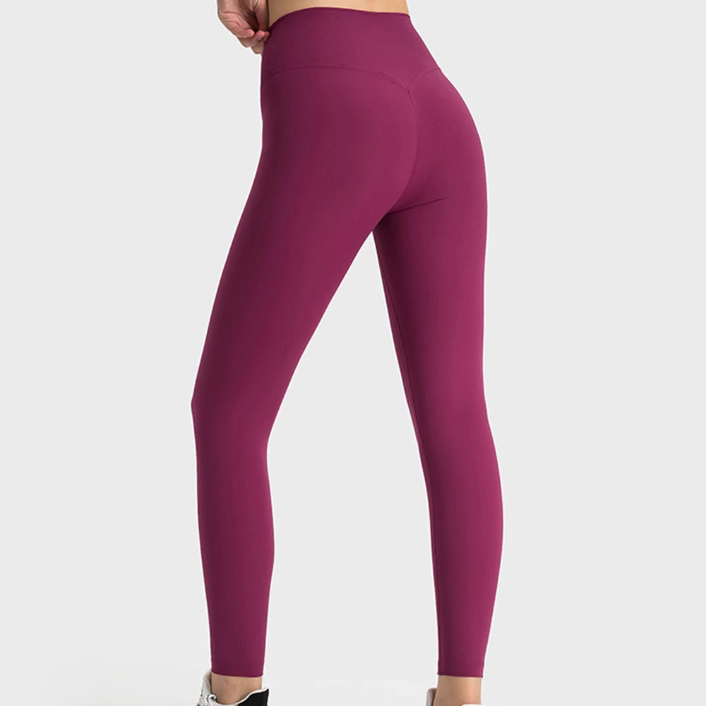 Ribbed Leggings for Women Fitness Gym Yoga Pants Jogging Tights High Waist Hip Lift Women Pants Push Up Running Fitness Leggings