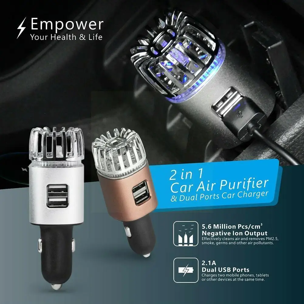 Автомобильный очиститель воздуха освежитель двойное зарядное устройство USB