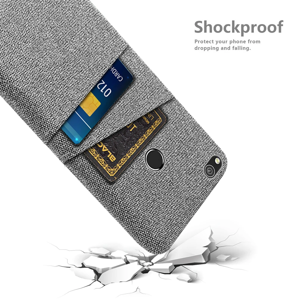 

Fabric Case for Huawei Honor 8 Lite Luxury Febric Antiskid Card Slot Holder Cover Coque Phone Bag on Honor 8 lite 8LITE Etui