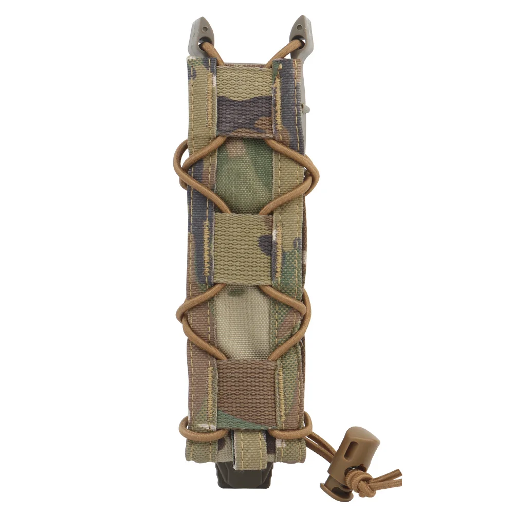 

Extended Pistol 9mm Single Magazine Pouch Submachine Gun MP5 MOLLE Malice Clip Shock Cord 500D Nylon Polymer Side Panel