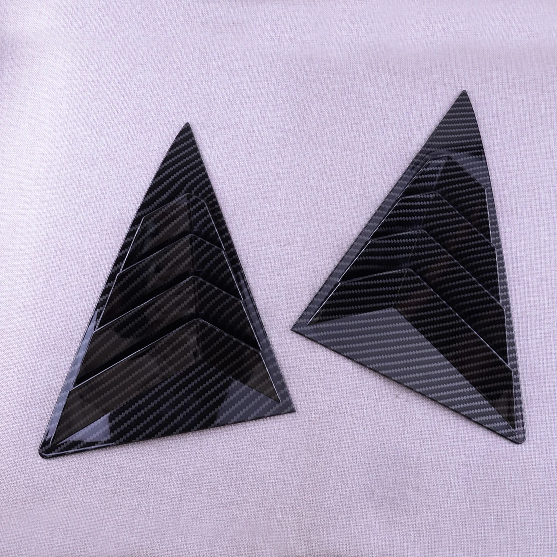 

1 пара левая и правая боковые оконные жалюзи затвор Крышка вентиляционного отверстия Овальный отделочный каркас из углеродного волокна под...