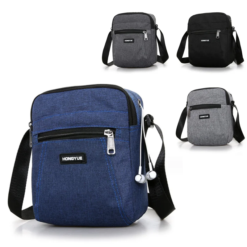 

Casual Men Messenger Bag Nylon Cell Phone Shoulder Bag Small Crossbody Pack Small Travel Waist Pack Casual Chest Pouch Backpak