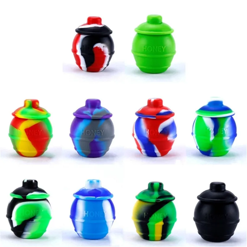 

1PCS Honeycomb Rubber Container Silicone Accessories Non Stick Hex Jar Eye-Catching Jar Wax Storage Case