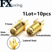10pcs sma female or rp sma female male pin rf connector nut solder pcb clip edge mount 1 6mm spacing 11cm hot new sma khd