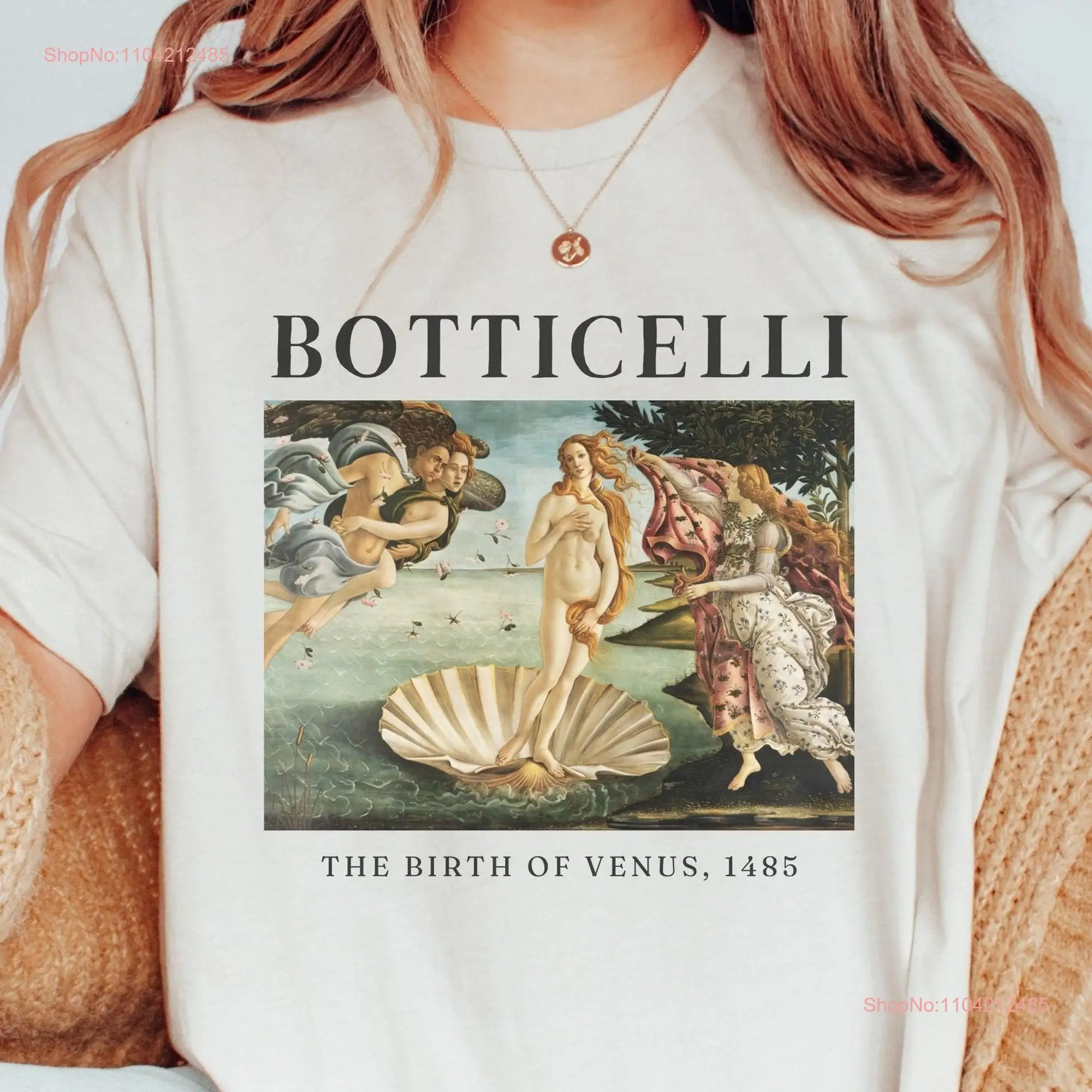 Футболка Botticelli Рождение Венери с произведениями искусства знаменитая картина