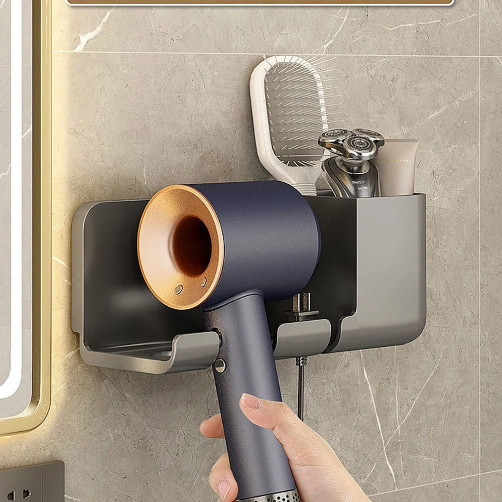 

Стойка для фена, стойка для фена для ванной комнаты, стеллаж для хранения, выпрямитель для бритвы, настенное оформление, аксессуары для ванной комнаты