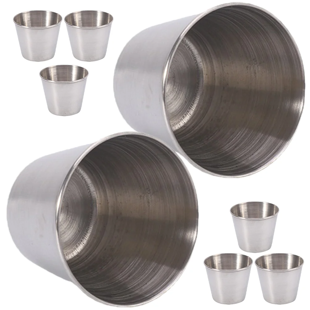 

Metal Cups Dish Dishes Mini Dipping Plates Shot Round Vinegar Prep Portion Appetizer Side Sauce Shooters Vessel Whiskey