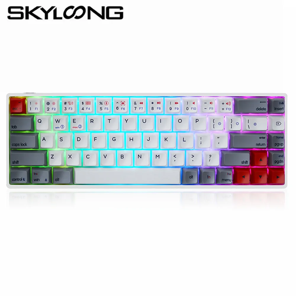 Механическая клавиатура Skyloong SK68, алюминиевая градиентная цветная RGB клавиатура с горячей заменой, тактильные переключатели, игровые клавиатуры на заказ, GK68