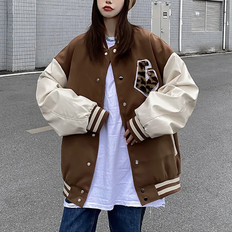 Куртка-бомбер женская с вышивкой сердца винтажная бейсбольная куртка из