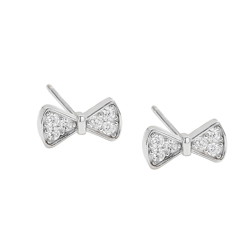 

S925 sterling silver personality bow-tie earrings temperament contracted female jewelry
