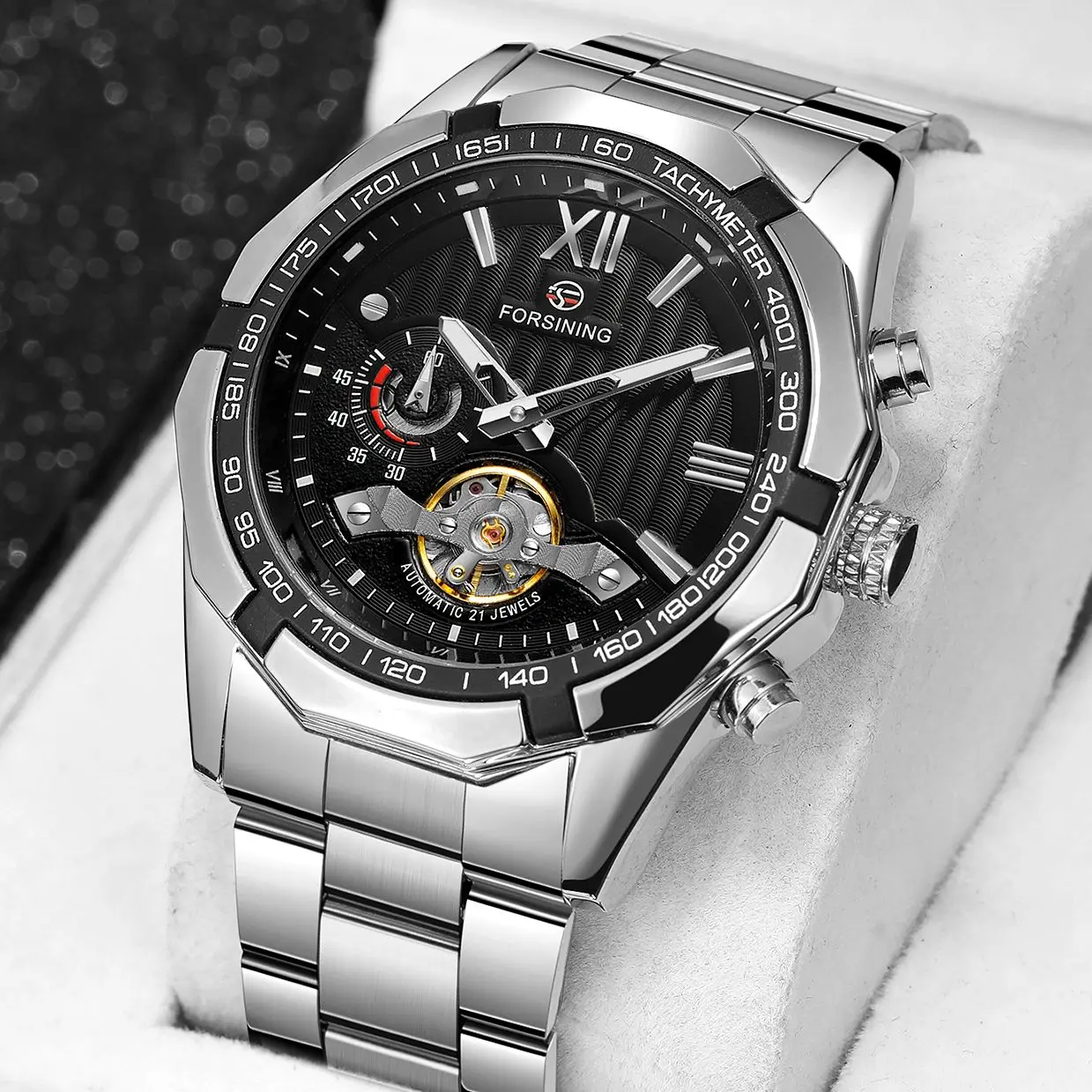 Часы наручные FORSINING Мужские механические модные водонепроницаемые