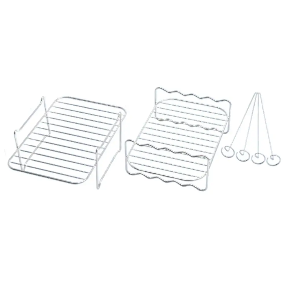 

Air Fryer Accessories Air Fryer Rack Multi-Purpose Single Layer Rack With Skewers Easy To Clean And Store High Quality Practical
