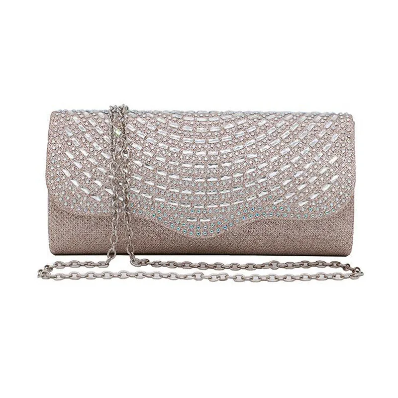 

Bling Diamond Rainstone Clutch Bag Purse Shoulder Fashion Bags Luxury Handbags Female Evening Bags Pochette luxe sac soirée