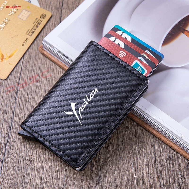 Чехол-держатель для карт из углеродного волокна мужские кошельки черная