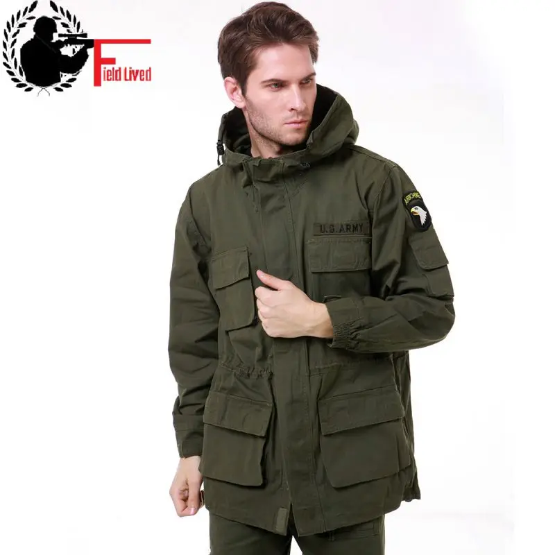 Men Military Style Tactical Jackets for Men Camouflage Pilot Coat US Army 101 Air Force Bomber Jacket Coat Male Army Green Black
