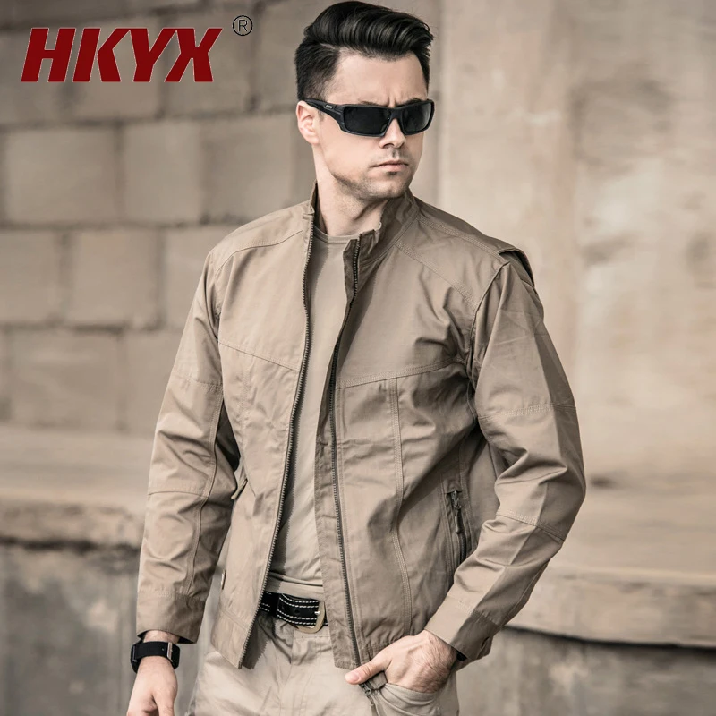 Spring Autumn Men's Mountaineering Windproof Jacket Outdoor Camping Multi-pocket Jacket Camouflage Tactical Training Jacket