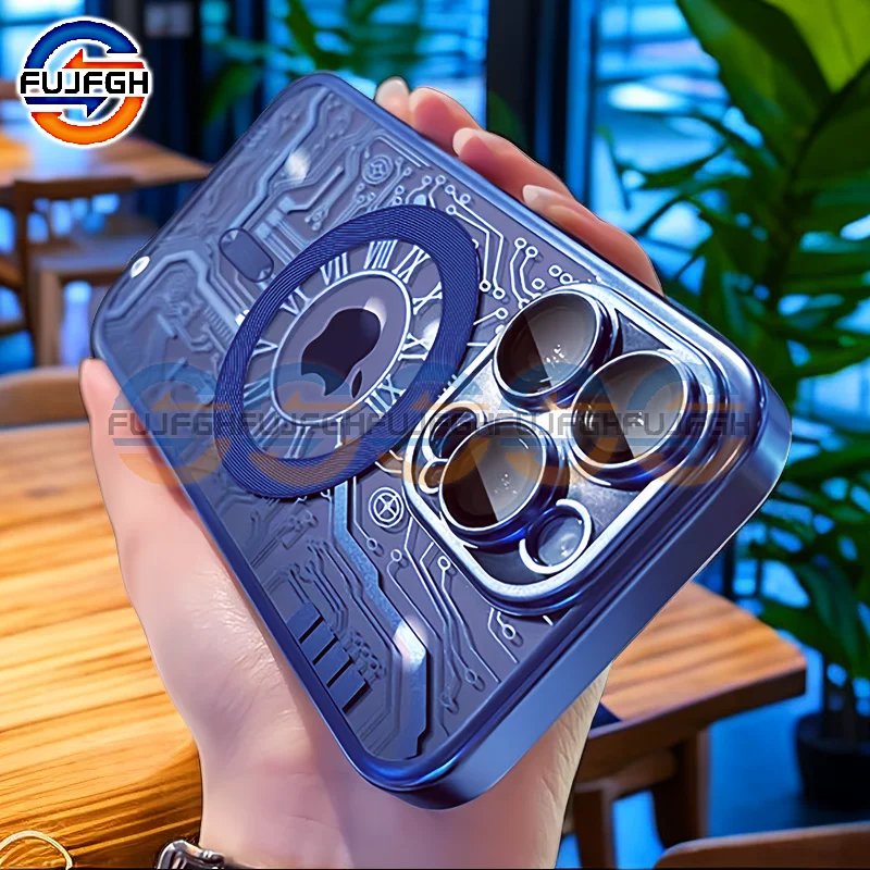 Роскошный Магнитный чехол для телефона Magsafe для iPhone 14, 13, 12, 11 Pro Max, 15 Plus, защита для камеры, чехол для беспроводной зарядки Роскошный Магнитный чехол для телефона Magsafe для iPhone 14, 13, 12, 11 Pro Max, 15 Plus, защита для камеры, чехол для беспроводной зарядки