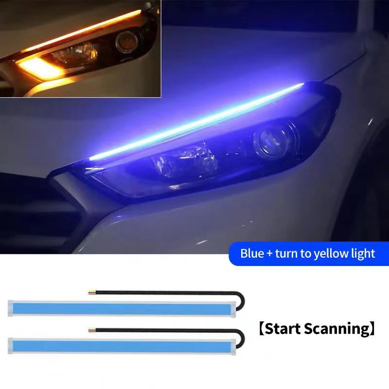 

2 шт., автомобильная светодиодная лента для дневных ходовых огней, 12 В