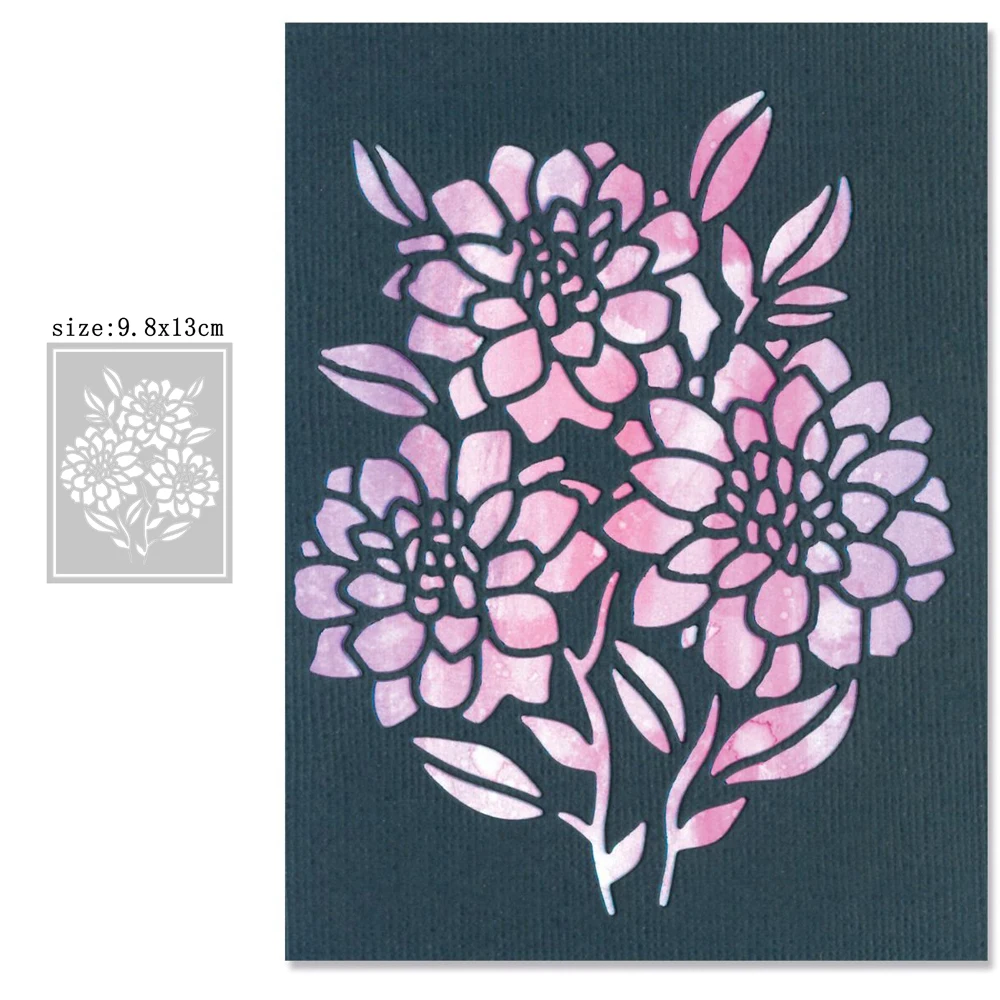 

Metal Cutting Dies 2022 New Flower Background Scrapbooking Stencil Craft Card Making Supplies Paper Embossing Flder Mold