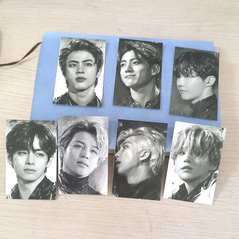 

7pcs/set Kpop Group Photocard Photo Cards Double-sided Pattern LOMO Card Picture Card for Fans