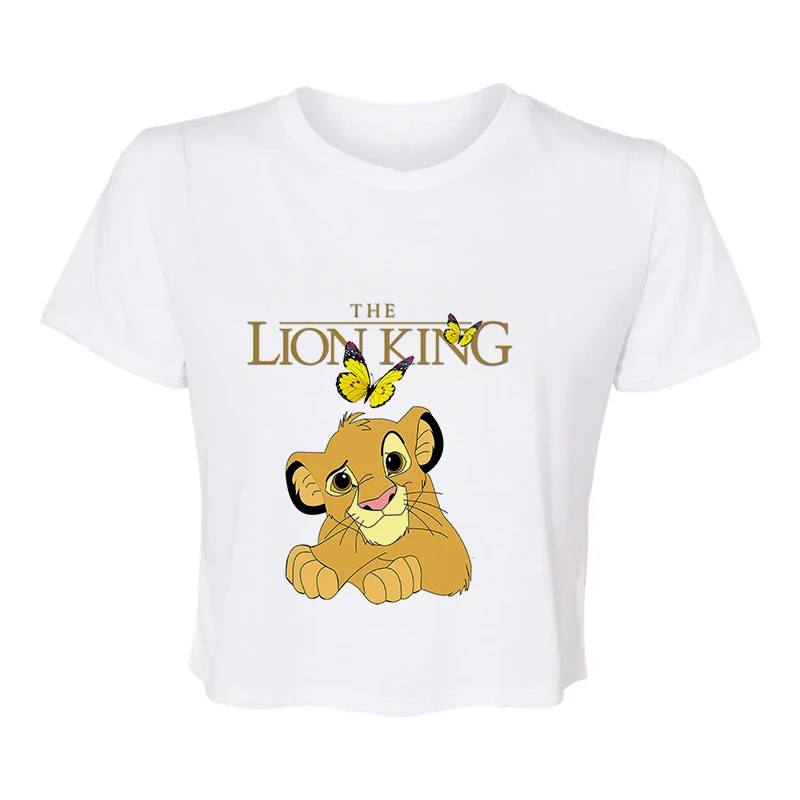 Funny Kawaii 90s The Lion King T-shirt Disney Crop Top T Shirt Harajuku Hakuna Matata Tshirt Women Tees Female Clothes