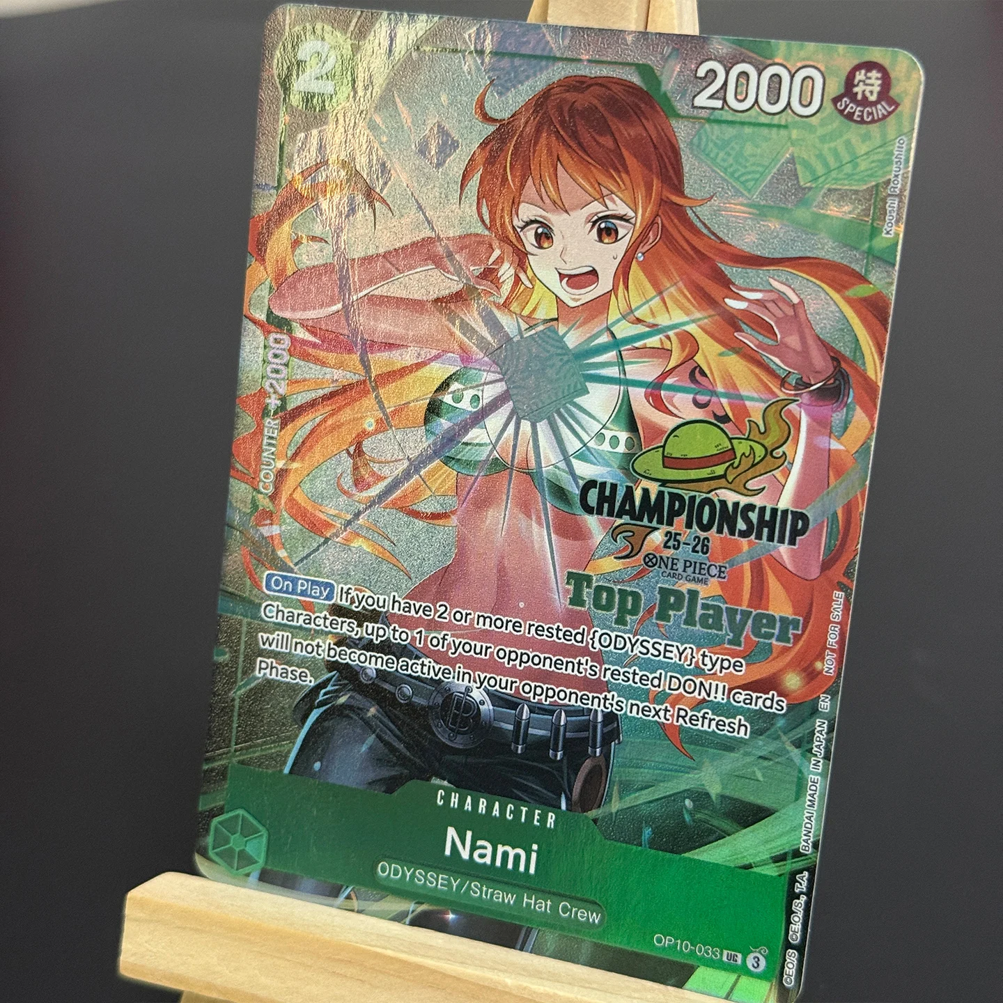 Фото Коллекционная карта One Piece TCG OPCG на английском языке: Нами UC OP10-033, набор Top Player Pack CS 25-26, фольгированная карта-прокси №3