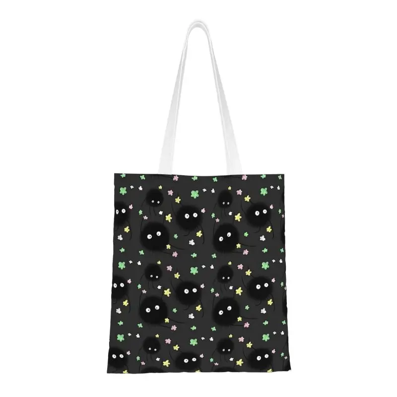 

Spirited Away Anime Manag Shopping Tote Bags Recycling Totoro Soot Sprites Studio Ghibli Groceries Canvas Shoulder Shopper Bag