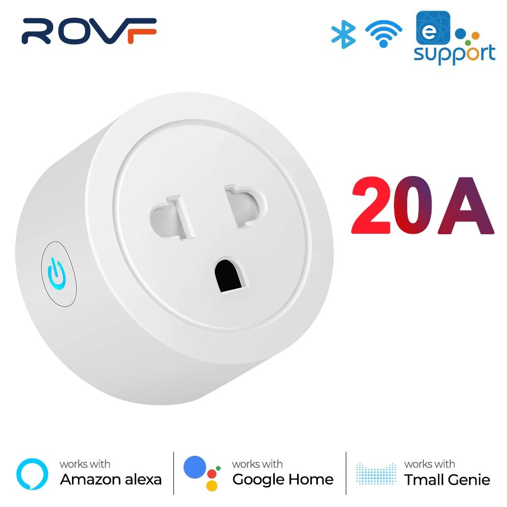 

EWeLink 20A Wifi US EU Smart Socket Plug Adapter Wireless Remote Voice Timer Timing App for Google Home Alexa Tmall Genie