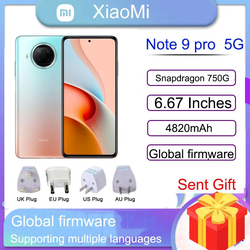 Xiaomi Redmi Note 9 Pro Smartphone 5G NFC Snapdragon 750G Octa Core 108MP Quad Camera 4820mAh cellphone Hot Sales