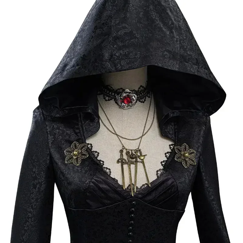 Фото HN8 Resident 4 Remake Village Moth Lady Evil Косплей Фэнтезийный костюм Платье для девочек и взрослых Vampire Lady Dimitrescu Хэллоуин Carn) 4Dc №5