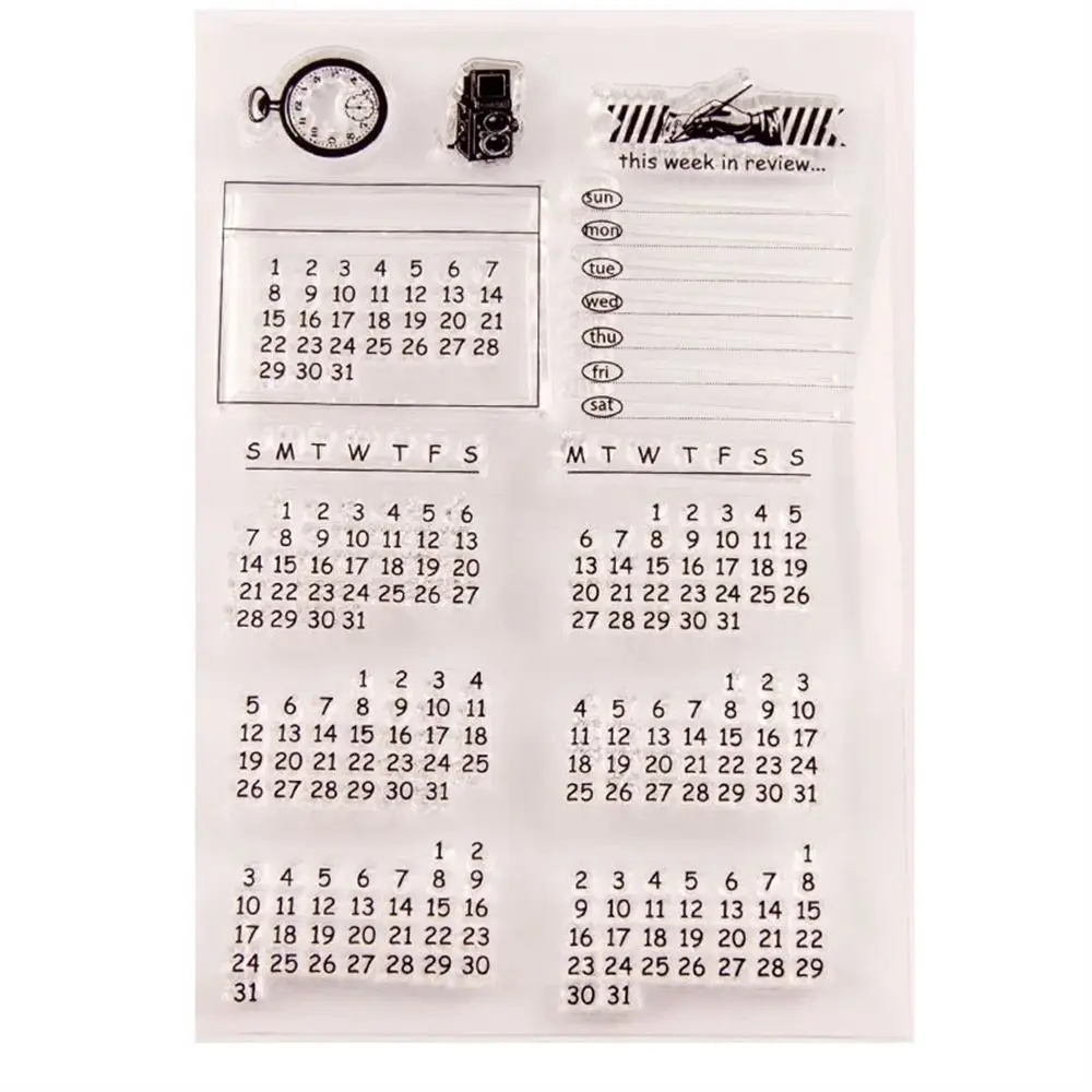 

Month Plan Card Making Calendar Pattern Photo Album Stamp Seal Silicone Seals Transparent Stamps Clear Stamps