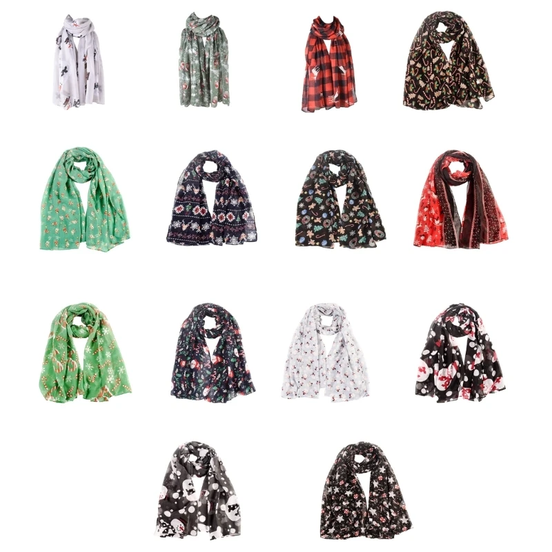 

Muslim Fashion Voile Scarf Christmas Scarf Headscarf Printed Tudung Scarf Hijab Women Bandana Voile Scarf Shawl Wrap G5AE